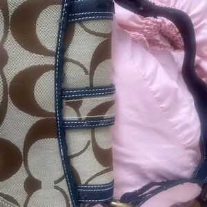 Coach Tan and Black Signature Tote